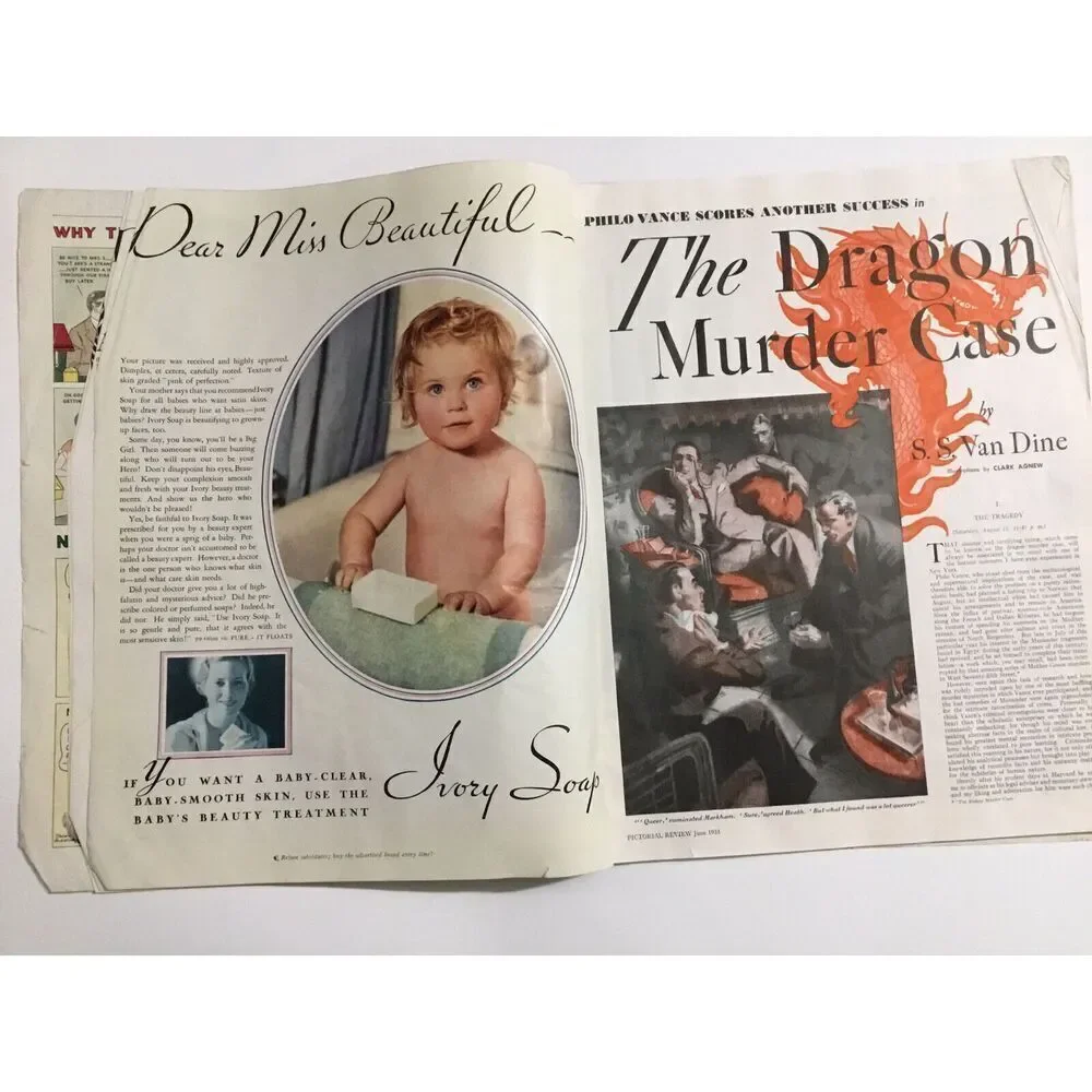 PICTORIAL REVIEW MAGAZINE -‎ JUNE 1933 - THE DRAGON MURDER CASE - GOOD COMPLETE